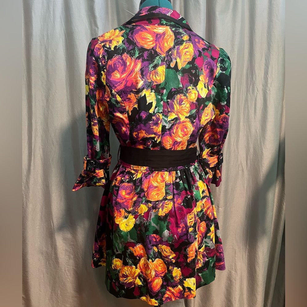 Floral trench coat size M NWOT - Picture 5 of 14